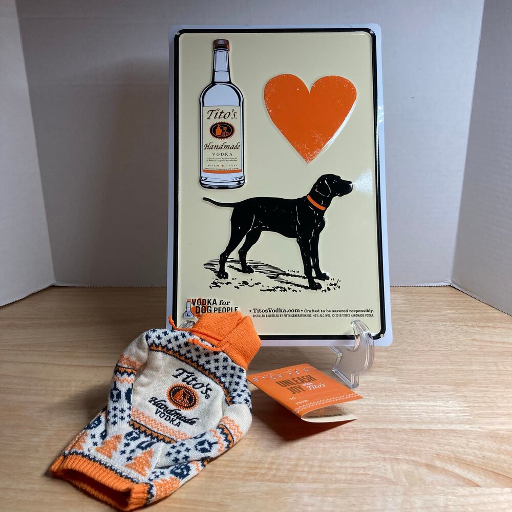 Tito’s Sign and Bottle Sweater/Cover. Excellent Pre-Owned Condition